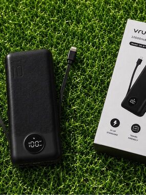 10000mAh Black Portable Power Bank Charger with LED Display
